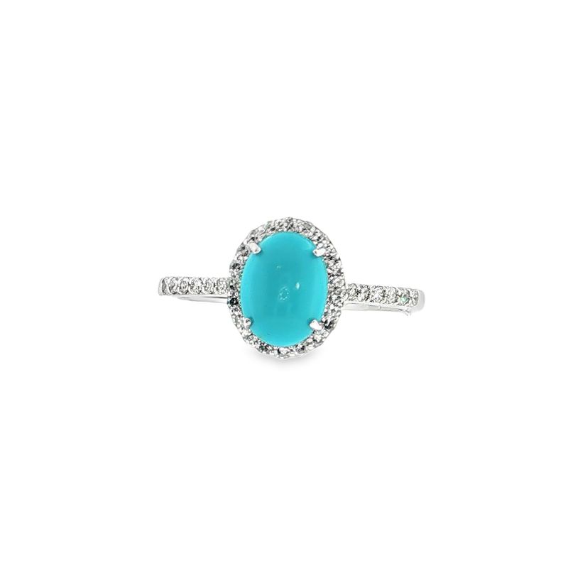 Anillo Turquesa y Diamantes