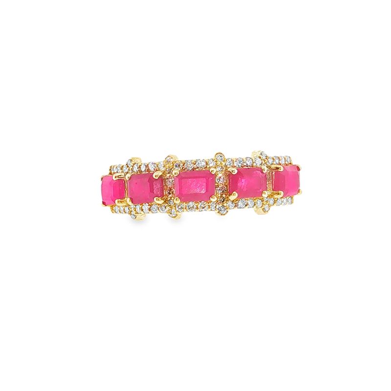 Anillo Rubíes y Diamantes