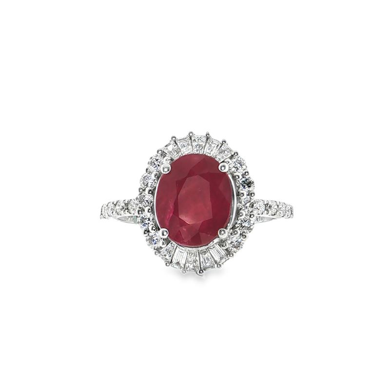 Anillo Rubí y Diamantes