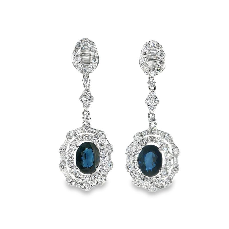 Aretes Zafiros y Diamantes