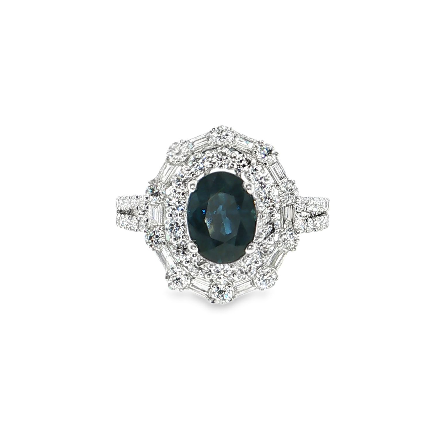 Anillo Zafiro y Diamantes