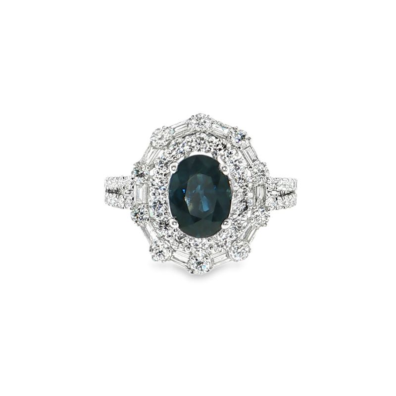 Anillo Zafiro y Diamantes