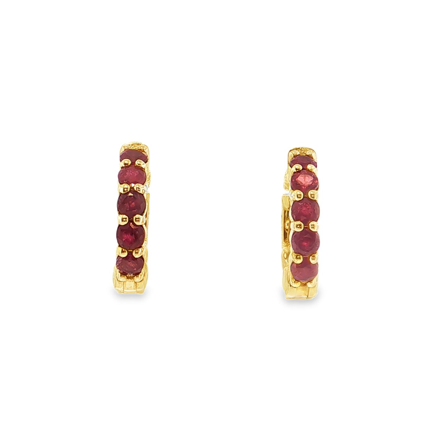 Aretes Huggies Rubíes