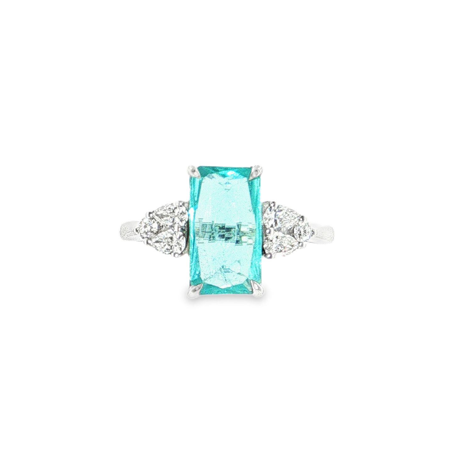 Anillo Turmalina de Paraiba y Diamantes