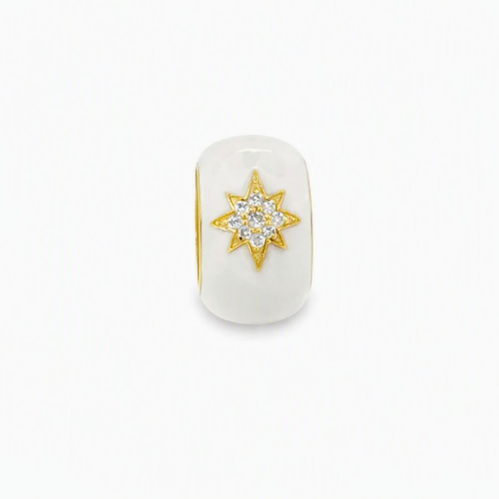 Dije Rondelle Enamel Estrella y Diamantes
