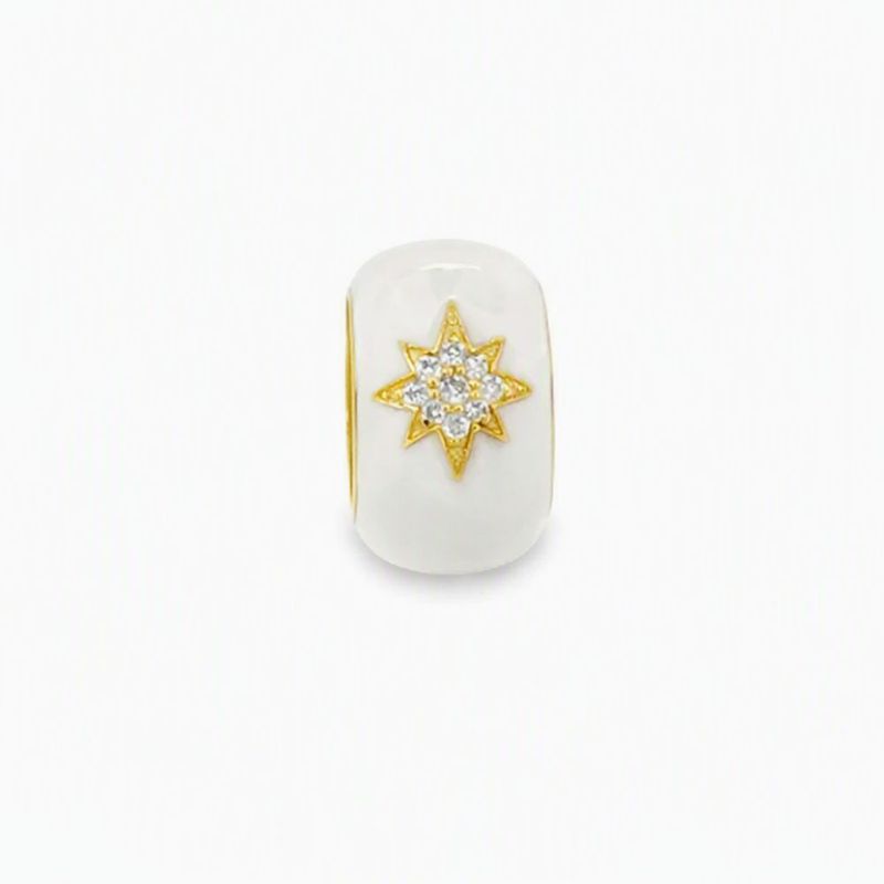 Dije Rondelle Enamel Estrella y Diamantes