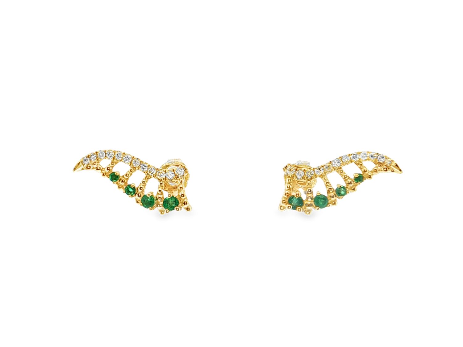 Aretes Esmeraldas y Diamantes
