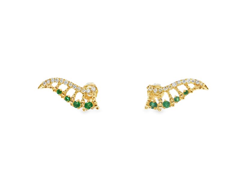 Aretes Esmeraldas y Diamantes