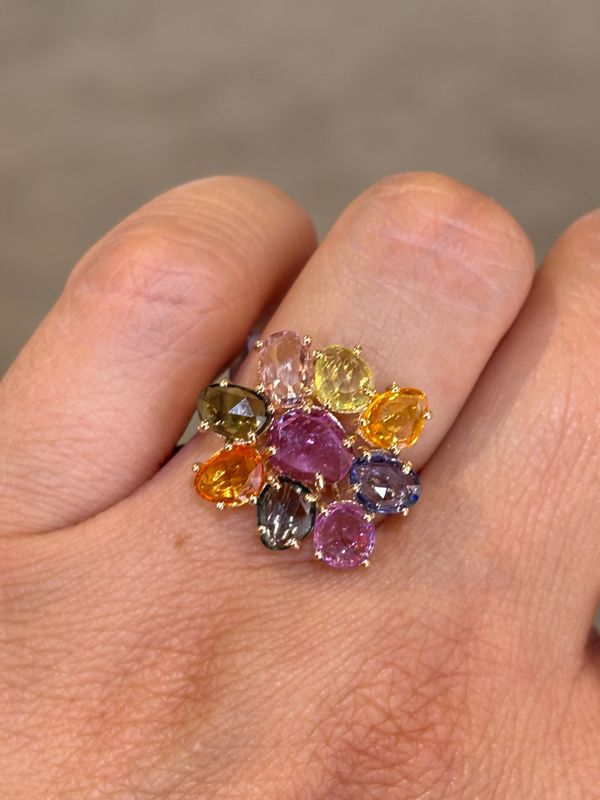 Anillo Zafiros Multicolor