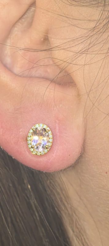 Aretes Morganita y Diamantes