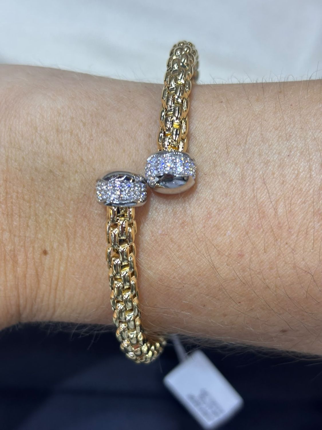 Pulsera Diamantes Oro Amarillo y Blanco