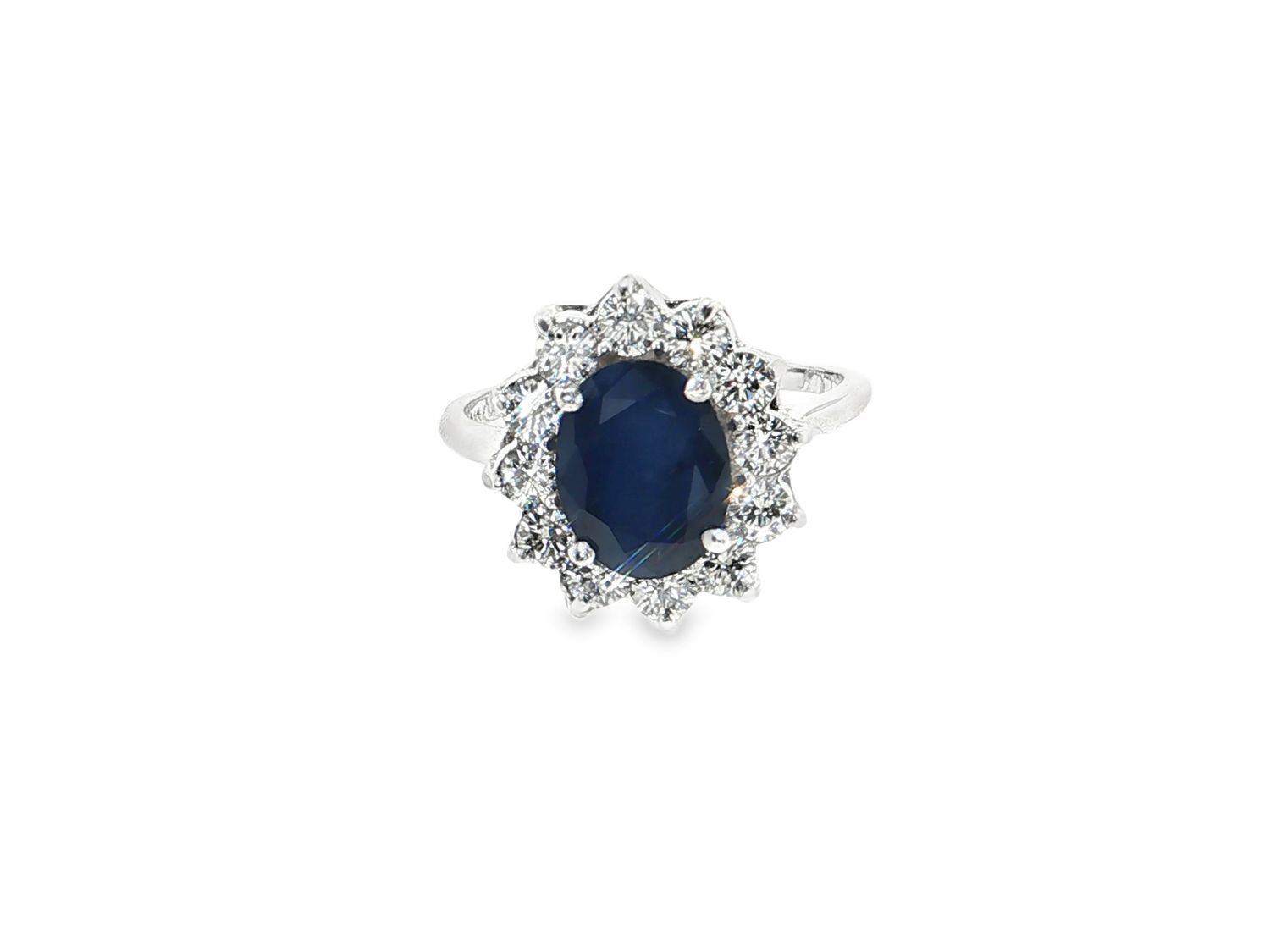 Anillo Zafiro y Diamantes