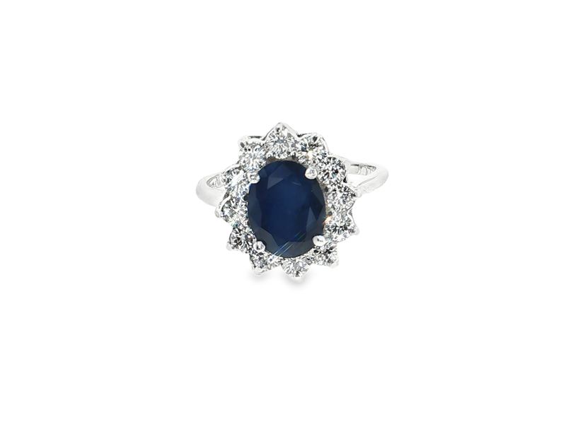 Anillo Zafiro y Diamantes