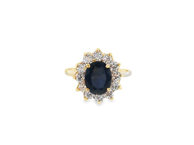 Anillo Zafiro y Diamantes