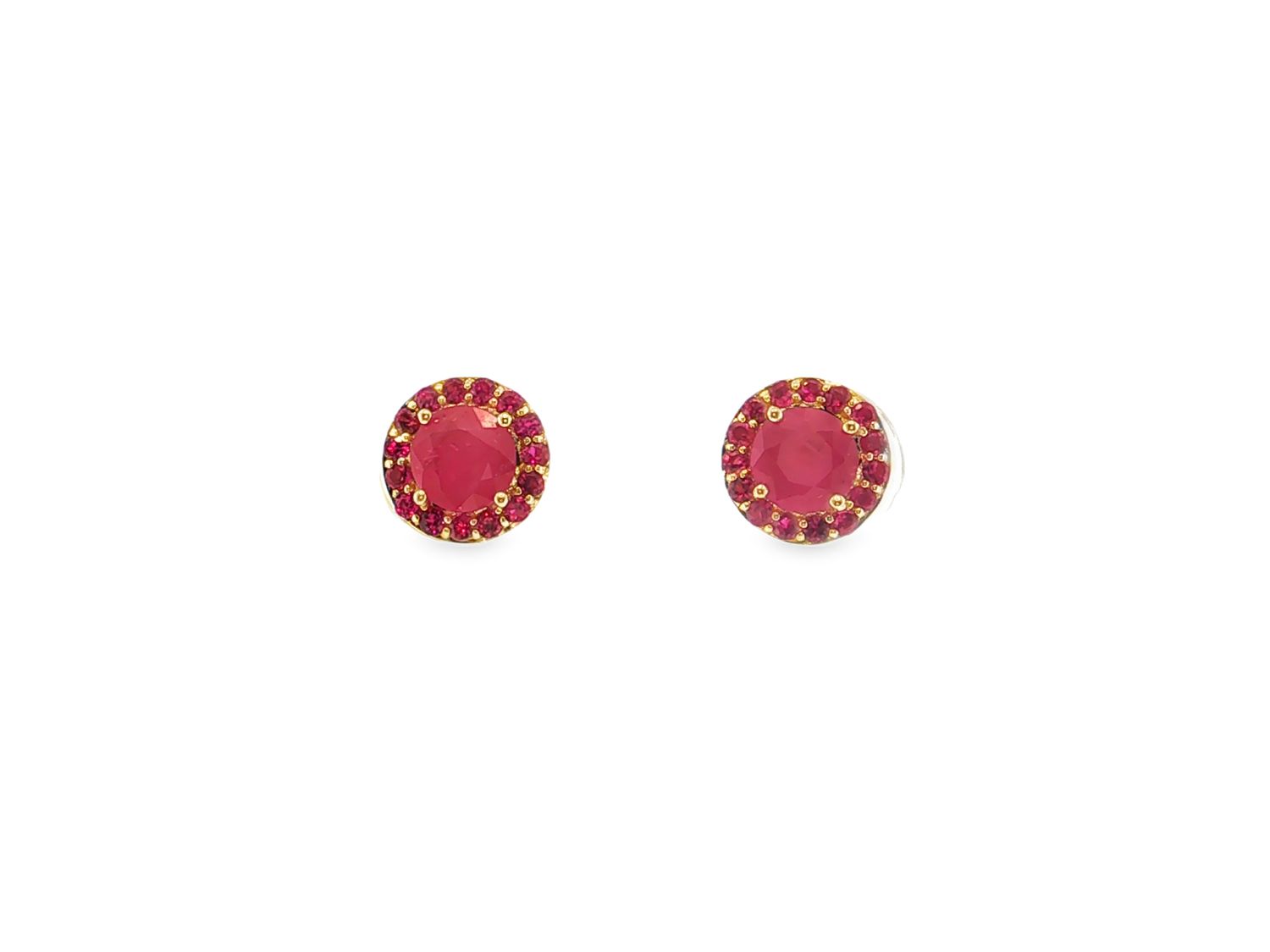 Aretes Rubí y Diamantes