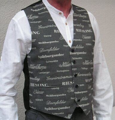 Herren-Weinweste Deutsche Rebsorten Weinweste Deutsche Rebsorten anthrazit