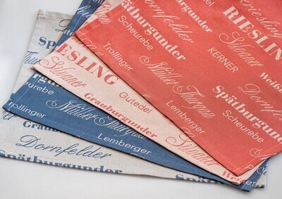 Stoff "Deutsche Rebsorten" rot hell und dunkel, blau hell und dunkel, 120 cm breit