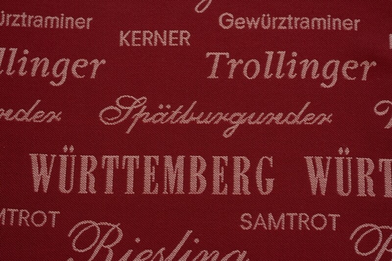 Meterware Trevira CS: Flammhemmend Württemberg Württemberger Rebsorten weinrot