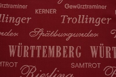 Meterware Trevira CS: Flammhemmend Württemberg Württemberger Rebsorten weinrot