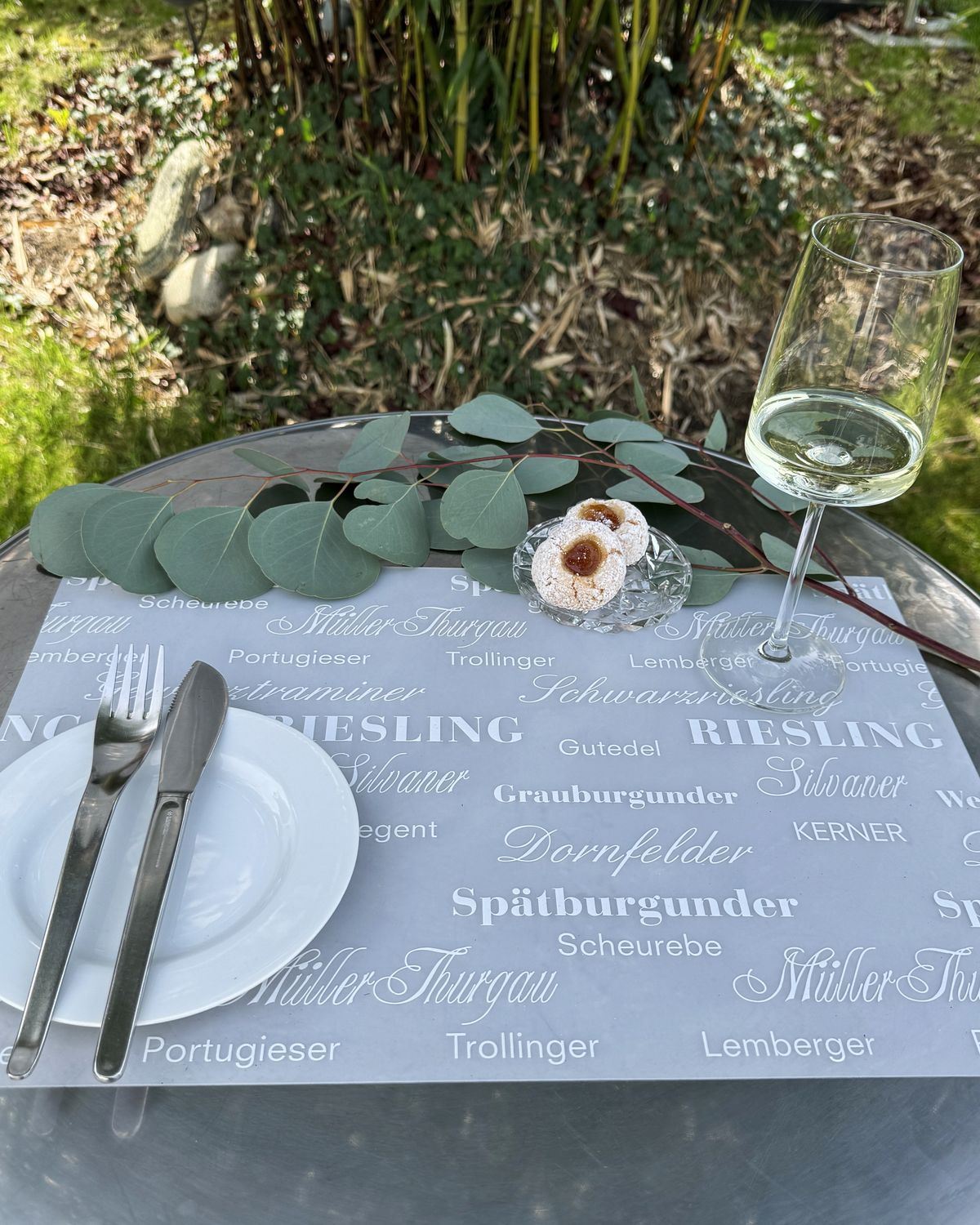 Silikon-Weinplatzset -  Deutsche Rebsorten