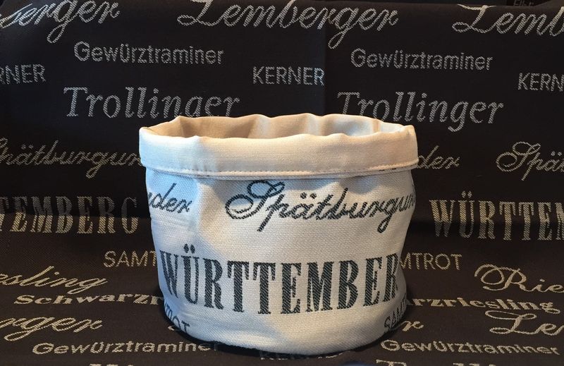 Runder Stoffkorb klein - Württemberger Rebsorten Runder Stoffkorb klein - Württemberger Rebsorten