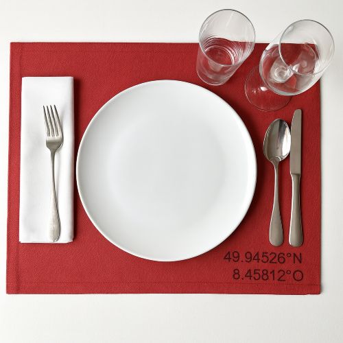 Tischset mit personalisiertem Text
