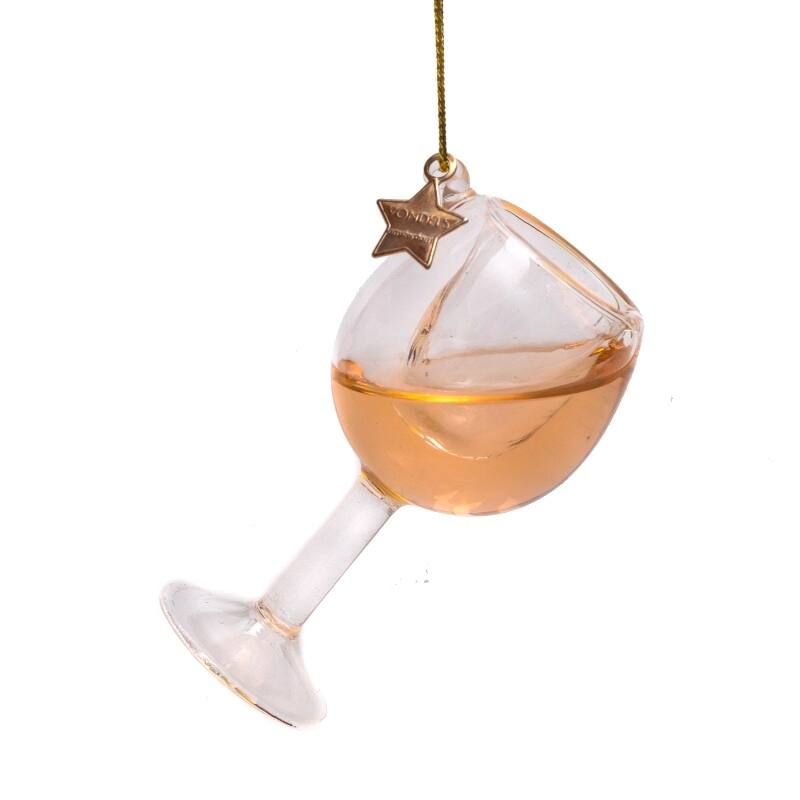 Glasanhänger, Glasschmuck: Glas Rosé-Wein