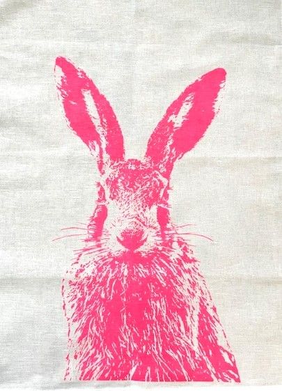 Geschirrtuch bedruckt mit Hasen
