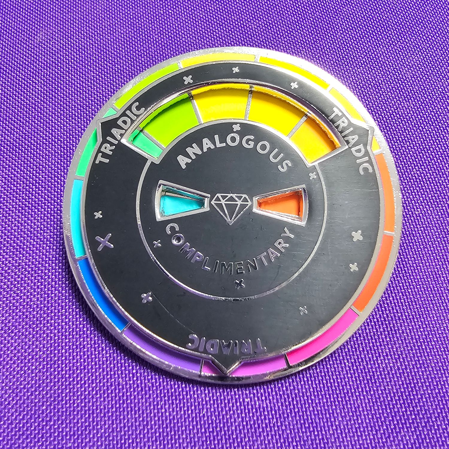 Metal Lapel Color Wheel Pin