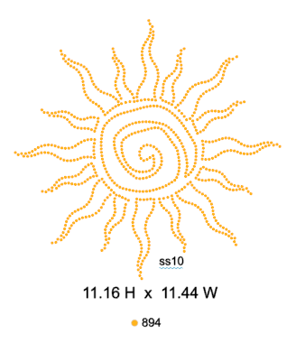 Sun Outline ss10 11.44 W x 11.16 H