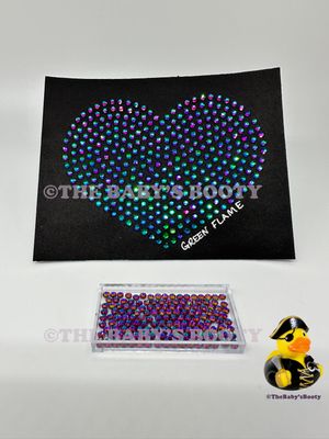 Green Flame Hotfix Rhinestones