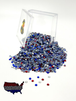 Murica Mix Hotfix Rhinestones – Red, White &amp; Blue SS10 Mix