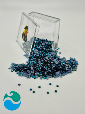 Blue Ocean Mix Hotfix Rhinestones – Blue Zircon &amp; Green Zircon SS10 Mix