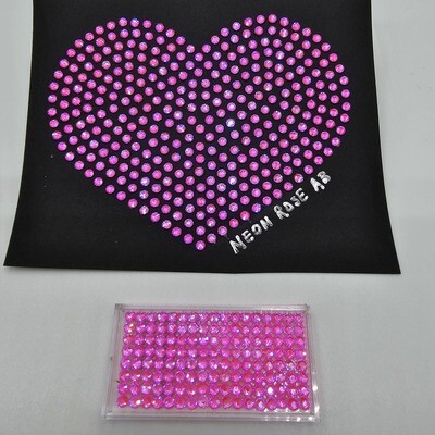 Neon Pink (Rose) AB Hotfix Rhinestones – SS6 &amp; SS10