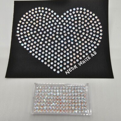 Neon White AB Hotfix Rhinestones – SS6 &amp; SS10