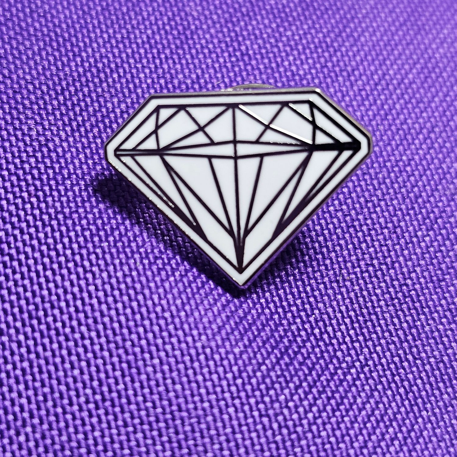 Mini Diamond Metal Pin – Purple or White | 0.75"