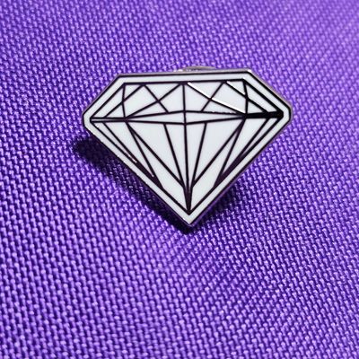 Mini Diamond Metal Pin – Purple or White | 0.75"