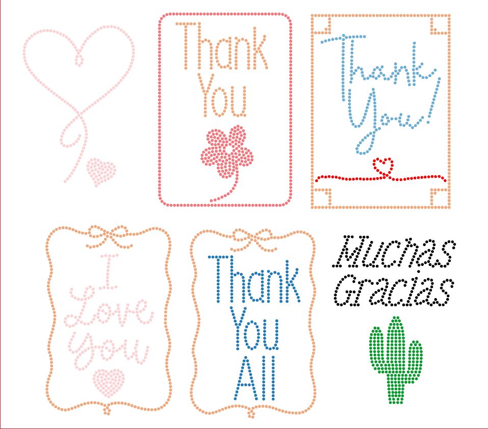 Digital Bling Greeting Cards "Thank You" Set  (SS6)