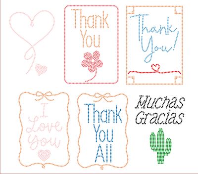Digital Bling Greeting Cards "Thank You" Set  (SS6)