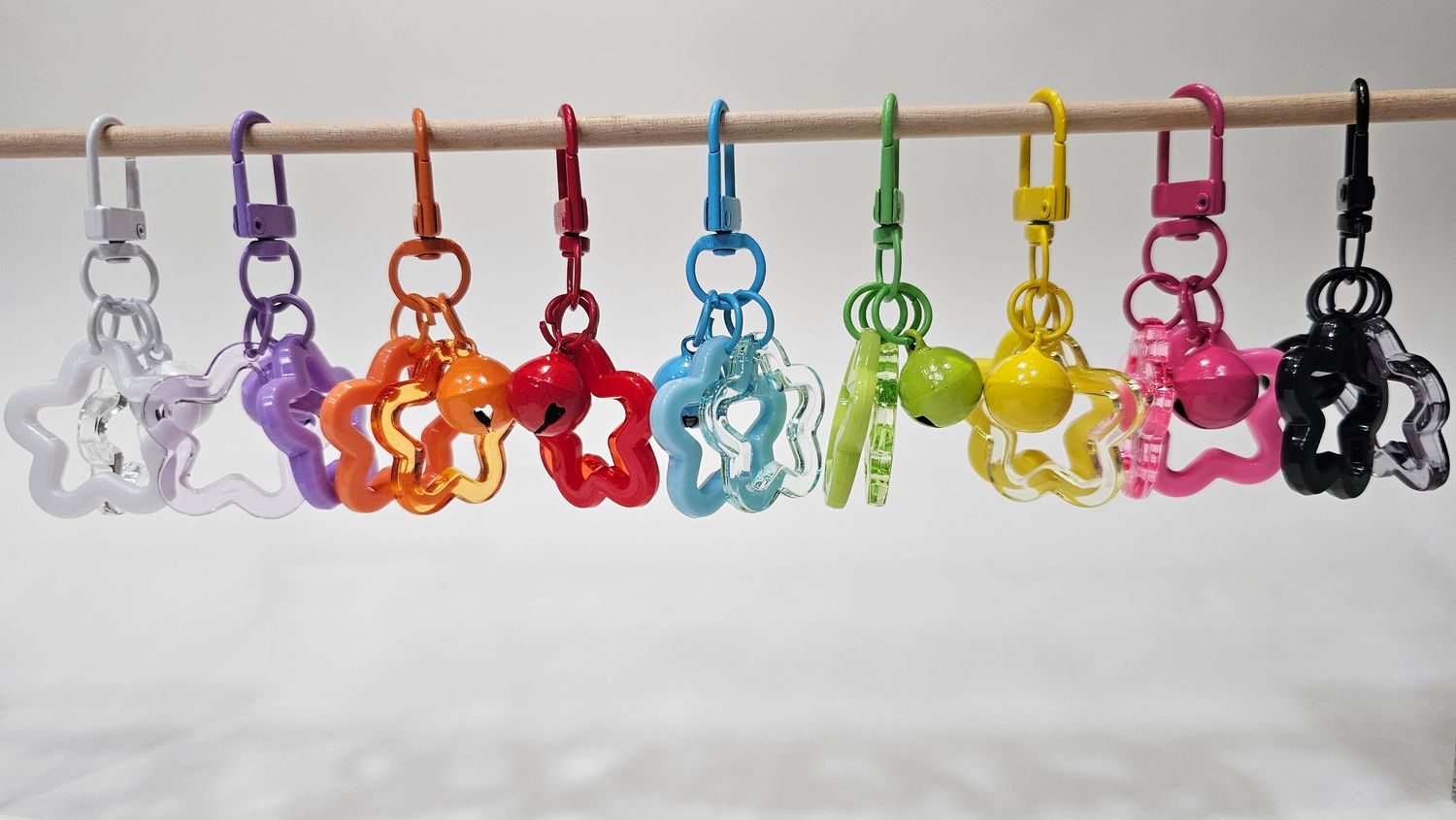 Flower Power Double Bloom Bag Charm | Layered Flower Keychain &amp; Purse Charm