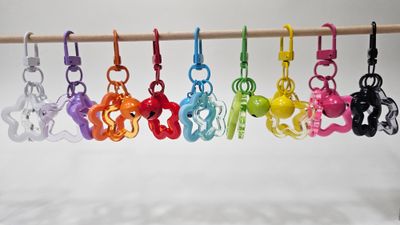 Flower Power Double Bloom Bag Charm | Layered Flower Keychain &amp; Purse Charm