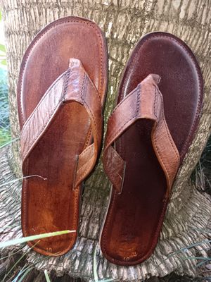 Brown  Hand Painted slipper