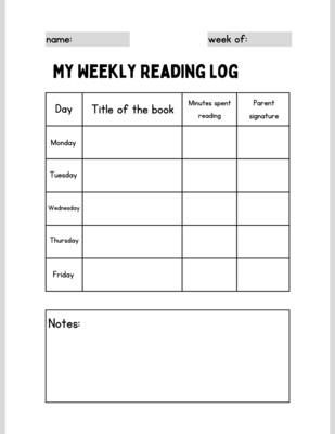 Minimalist Printable Weekly Reading Log Book Review Template, Reading Log, Book Journal,A5, Letter Size , Reading Tracker, For Book Club and Book Lovers