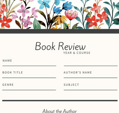 Floral Book Review Template, Book Lovers Journal, Book Quotes, Reading Logs, gift for booklovers, bookworm, bookish gifts, bookish merch,