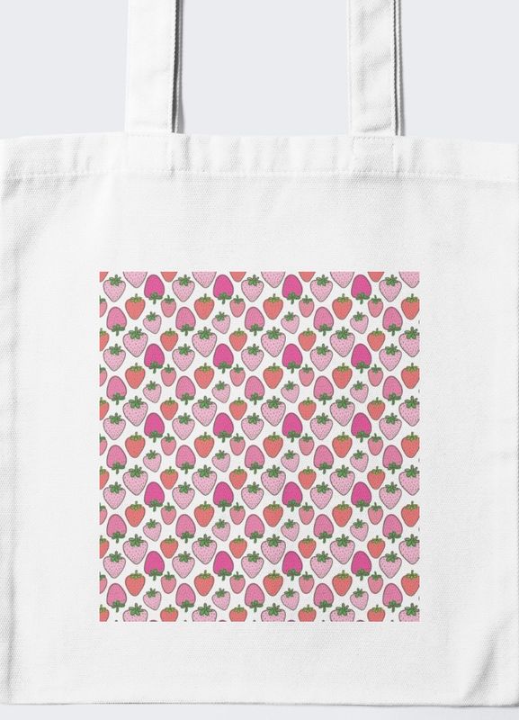 White Light Pink Strawberry Tote Bag