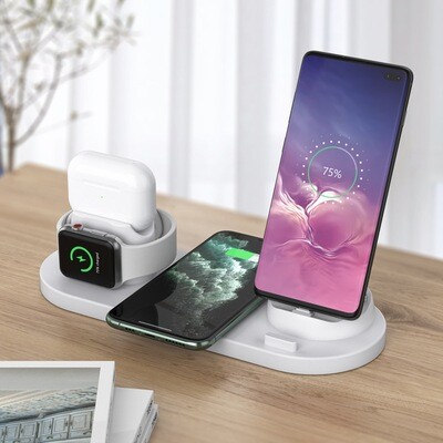 Upgraded Version 4 In 1 Wireless Charger Supports IOS And Android.