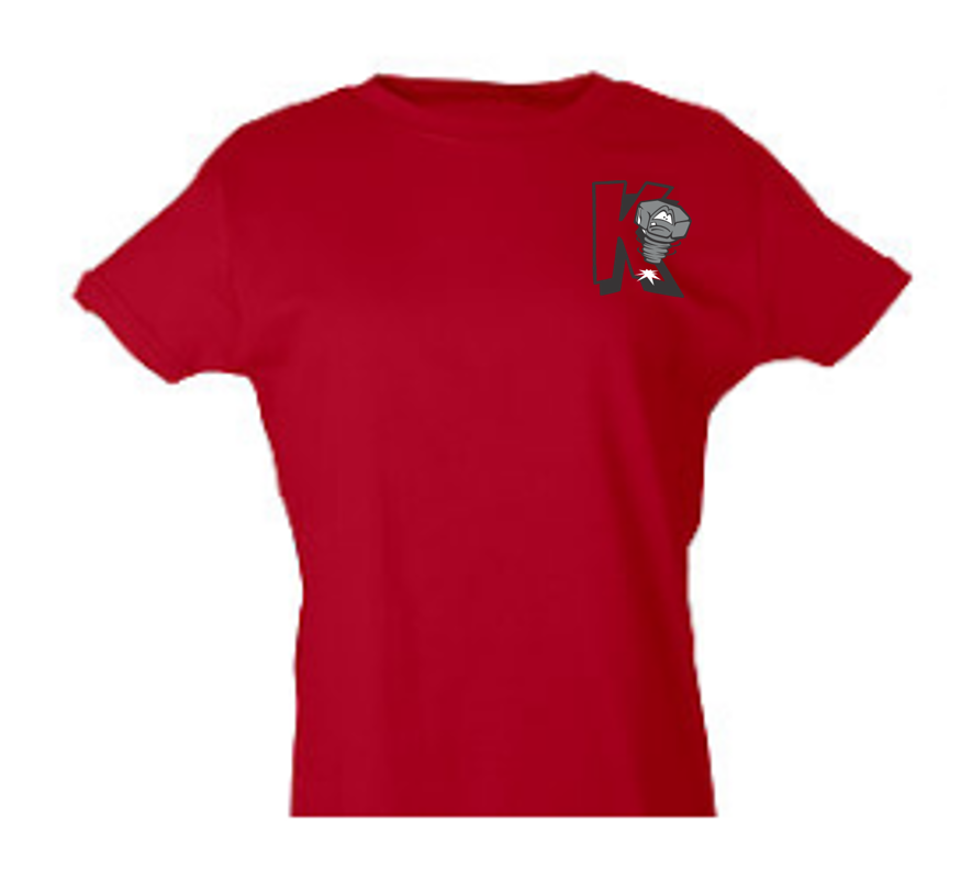 Ladies Red Lugnuts Logo T