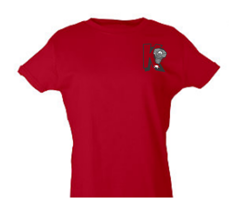 Ladies Red Lugnuts Logo T