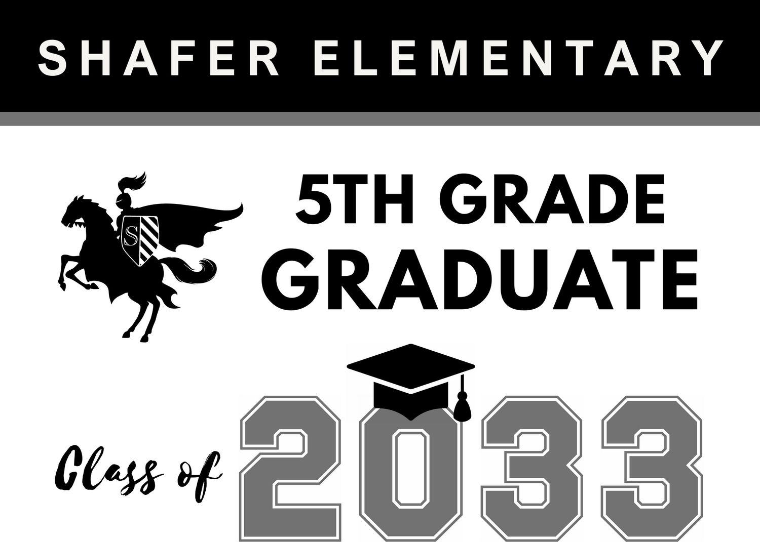 Non - Personalized 5th Grade Graduation Sign