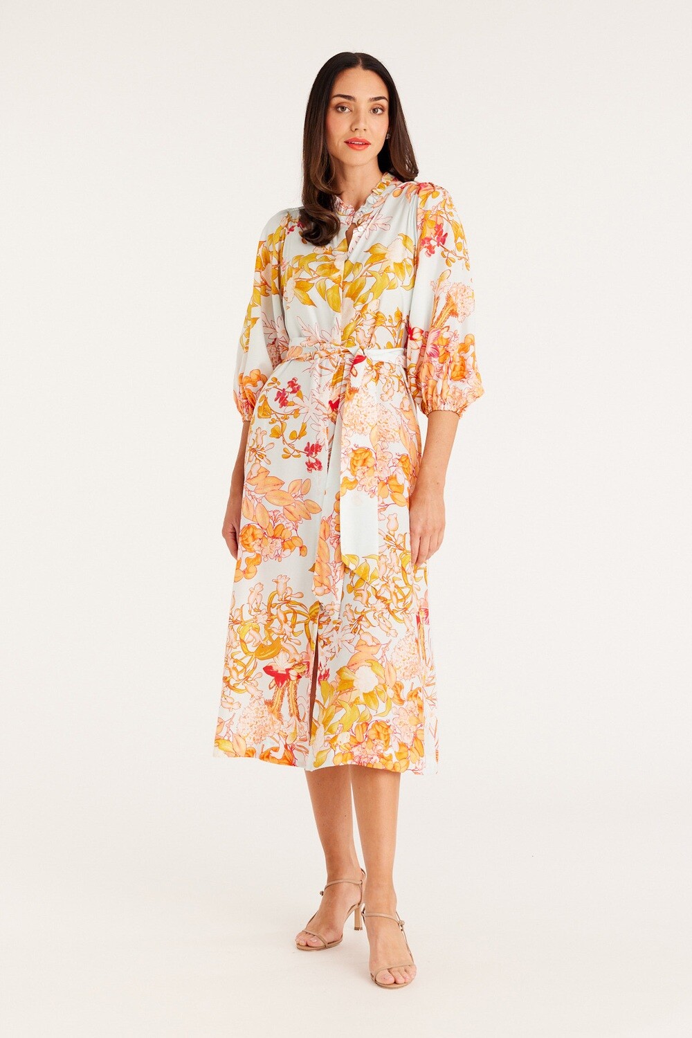 Cayman Cable Midi Dress, Size: 8, Colour: Floral Print